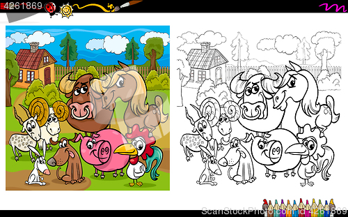 Image of farm animals coloring book