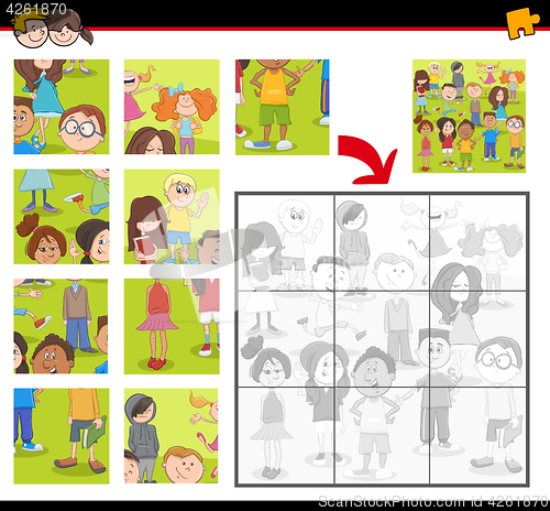 Image of jigsaw puzzle activity with kids