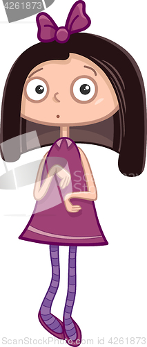 Image of cute shy girl cartoon character