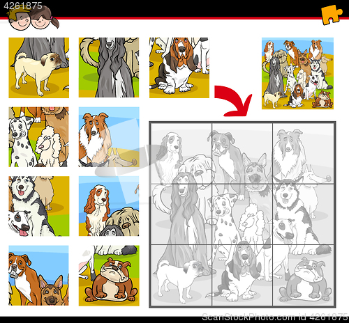 Image of jigsaw puzzle activity with dogs