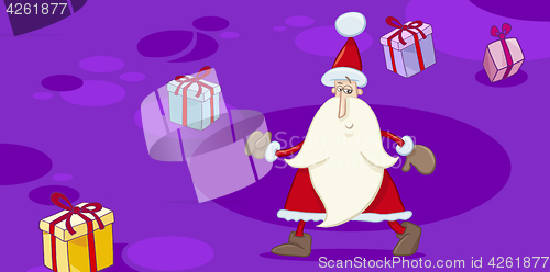 Image of christmas greeting card with santa