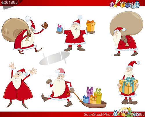 Image of santa claus characters set