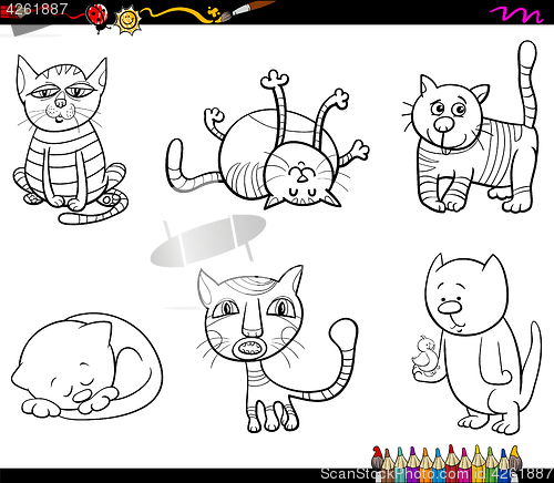 Image of cat characters coloring book