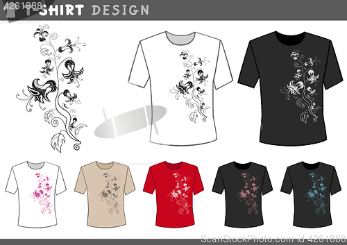 Image of t shirt design with floral