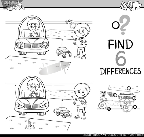 Image of differences game coloring page