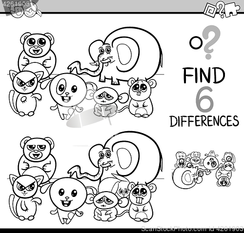 Image of game of differences coloring page