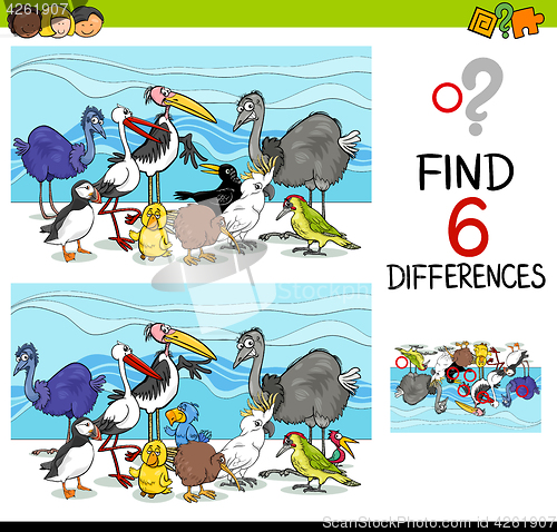 Image of differences game with birds