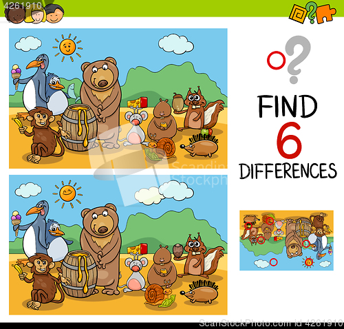 Image of game of differences with animals