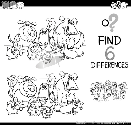 Image of differences task coloring page