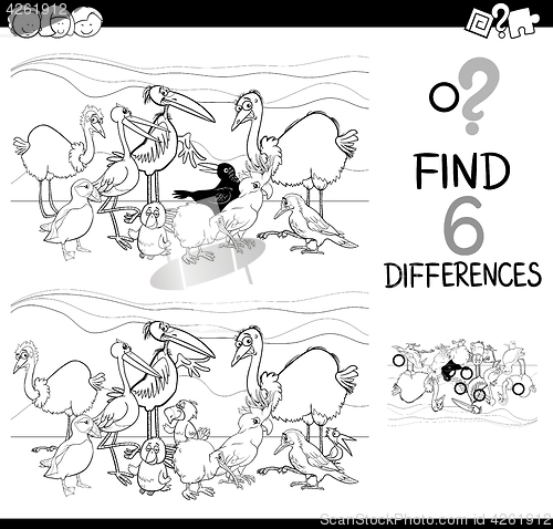 Image of task of differences coloring page