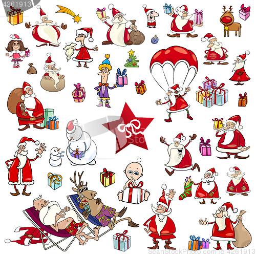 Image of christmas cartoons set