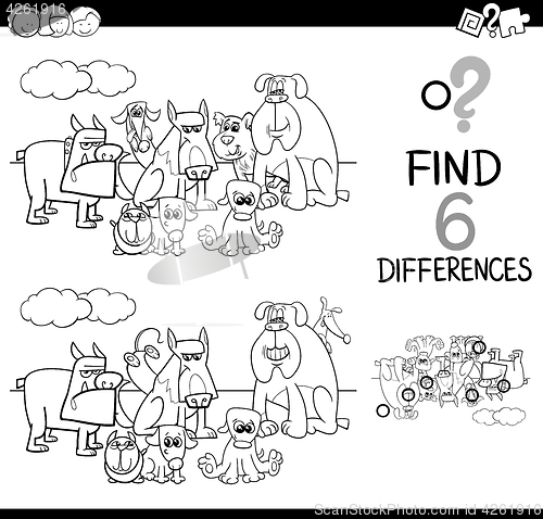 Image of differences game coloring page