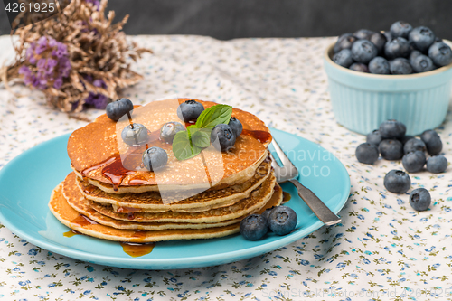 Image of Pancakes with fresh blackberries