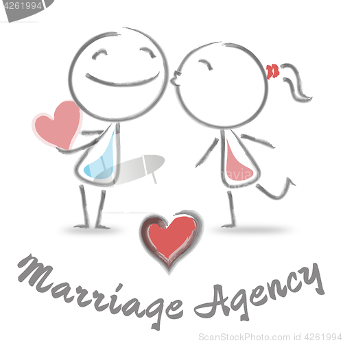 Image of Marriage Agency Represents Find Love And Affection