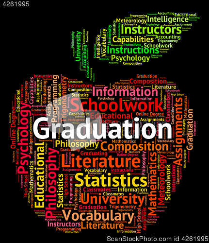 Image of Graduation Word Shows College Achievement And Qualified