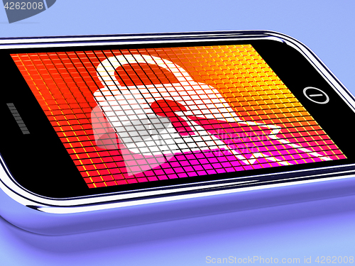 Image of Locked Padlock Mobile Screen Shows Access Protected