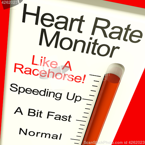 Image of Heart Rate Monitor Very Fast Showing Quick Beats