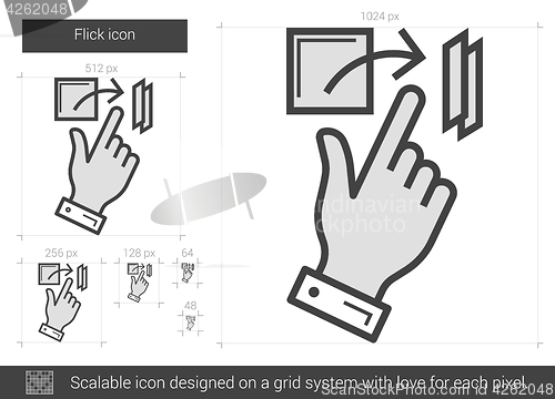 Image of Flick line icon.