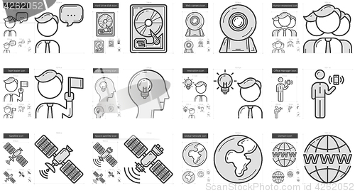 Image of Technology line icon set.