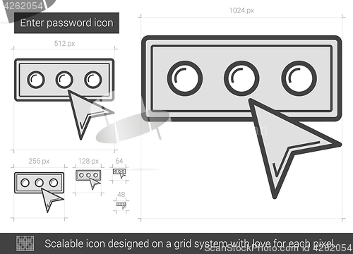 Image of Enter password line icon.