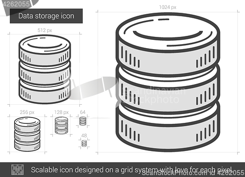 Image of Data storage line icon.