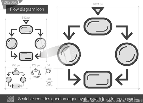 Image of Flow diagram line icon.