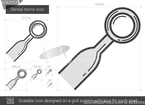 Image of Dental mirror line icon.