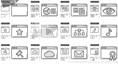 Image of Application line icon set.