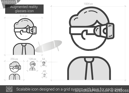 Image of Augmented reality glasses line icon.