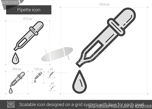 Image of Pipette line icon.