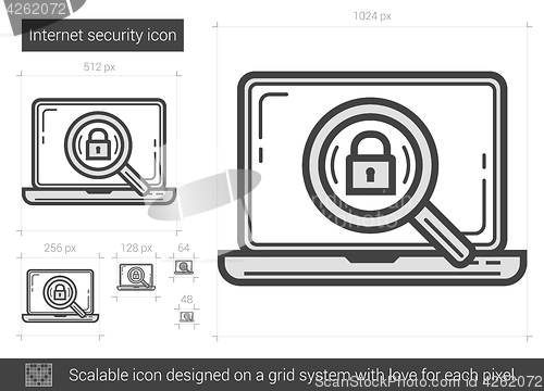 Image of Internet security line icon.