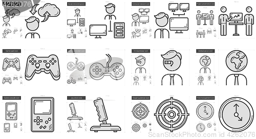 Image of Hi-Tech line icon set.