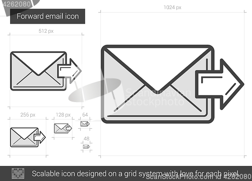 Image of Forward email line icon.