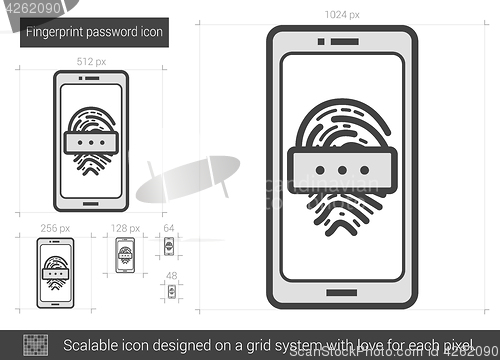 Image of Fingerprint password line icon.