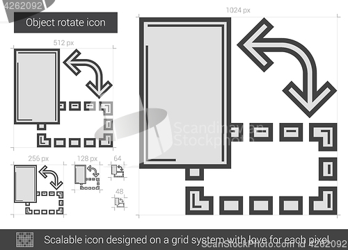 Image of Object rotate line icon.