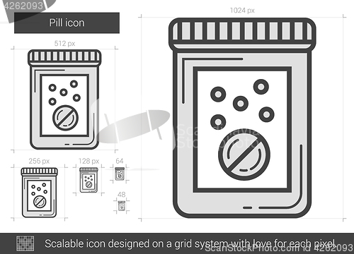 Image of Pill line icon.