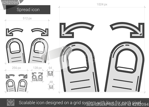 Image of Spread line icon.