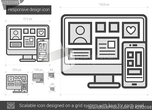 Image of Responsive design line icon.