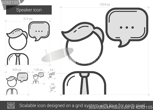 Image of Speaker line icon.