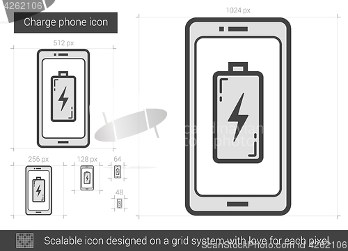 Image of Charge phone line icon.