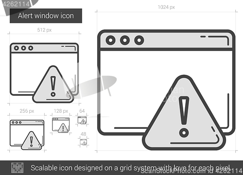 Image of Alert window line icon.