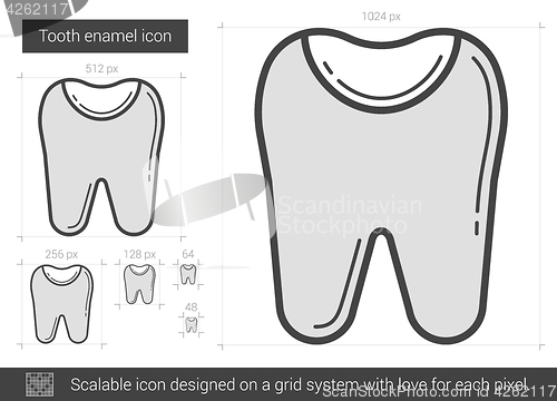 Image of Tooth enamel line icon.