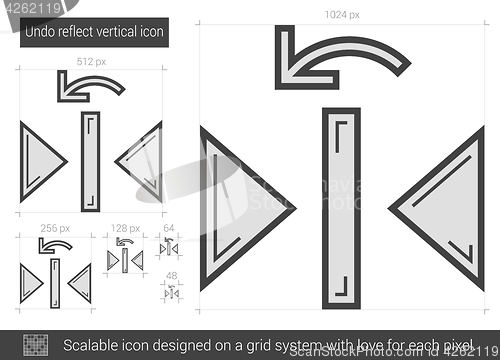 Image of Undo reflect vertical line icon.