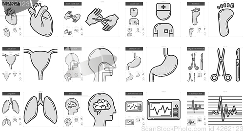 Image of Medicine line icon set.