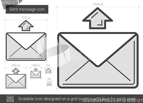 Image of Send message line icon.