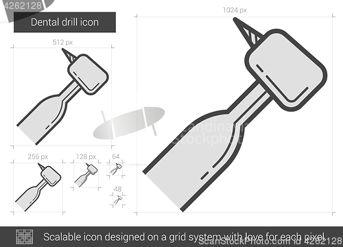 Image of Dental drill line icon.