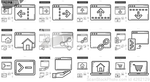 Image of Application line icon set.