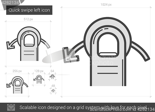 Image of Quick swipe left line icon.
