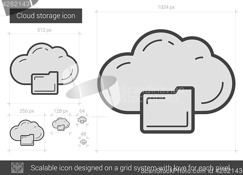 Image of Cloud storage line icon.