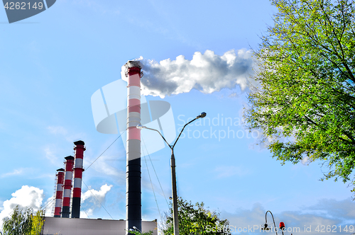 Image of Pollution of atmospheric air from the chimneys of plants